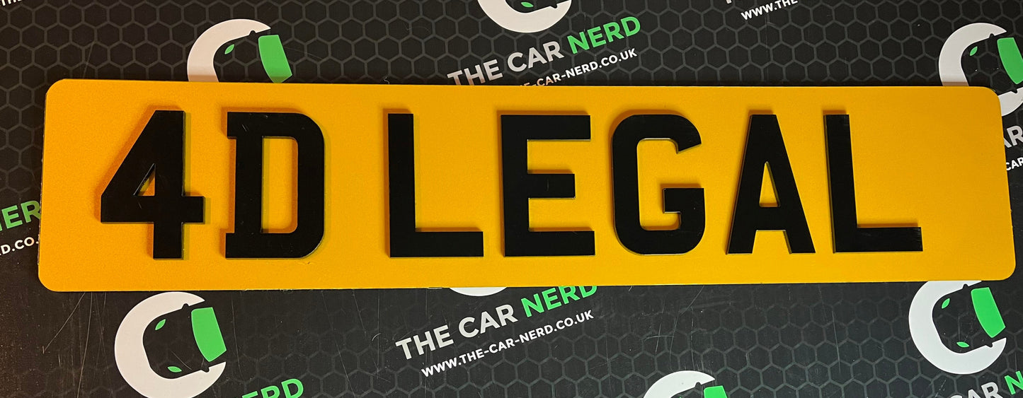 4D Black Laser Cut 3mm thick letters !!Fully Road and MOT Legal!!