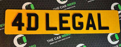 4D Black Laser Cut 3mm thick letters !!Fully Road and MOT Legal!!