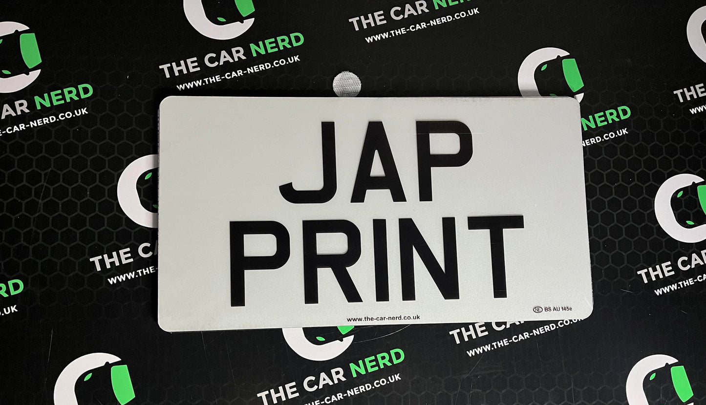 Japanese Import Printed Number Plates