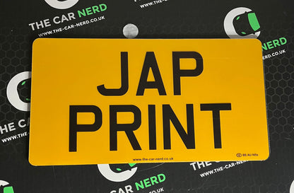 Japanese Import Printed Number Plates