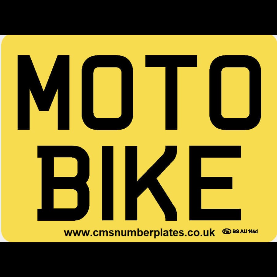Standard Printed Motorbike Number Plate