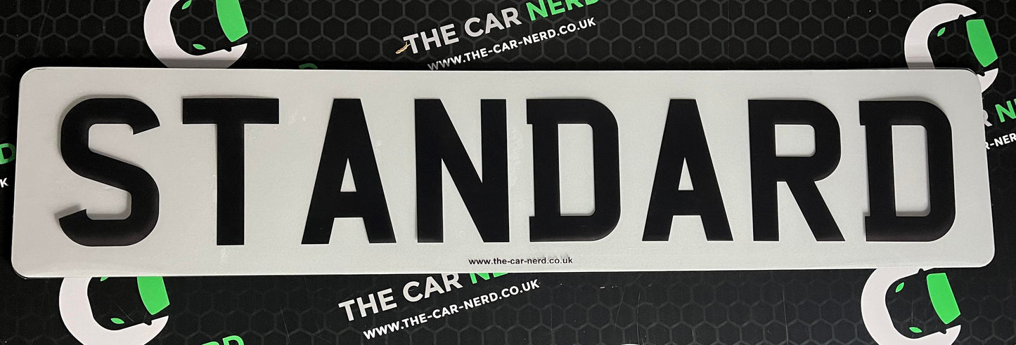 Standard UK Road Legal number plates